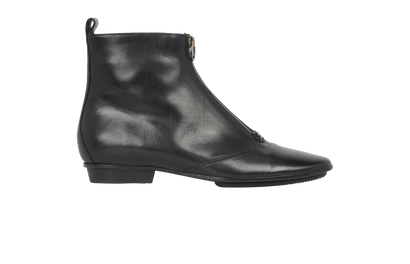 Chanel Zip Front Ankle Boots, front view