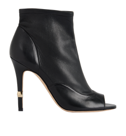 Chanel Peep Toe Ankle Boots, Leather, Black, UK5, 2*