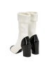 Chanel Sock Ankle Boots, &pound;850, Shoes, Black/White, Fabric/Patent Leather, Back view