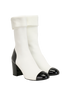 Chanel Sock Ankle Boots, &pound;850, Shoes, Black/White, Fabric/Patent Leather, Side view