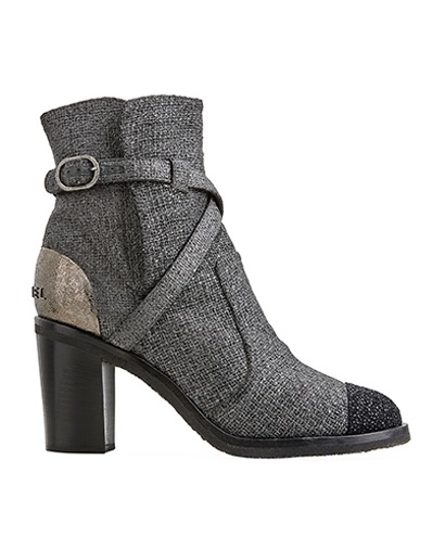 Chanel Glitter Ankle Boots, front view