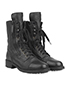 Chanel Quilted Lace Up Boots, side view