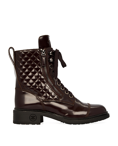 Chanel Leather Biker Boots, front view