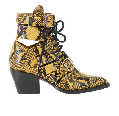 Chloe Snakeprint Rylee Cut Out Boots, front view