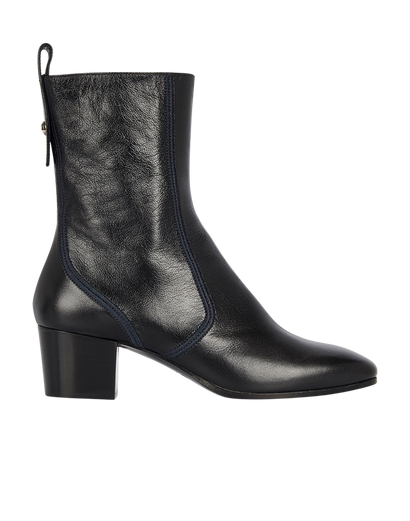 Chloé Goldee Shiny 50MM Sock Ankle Boots, front view