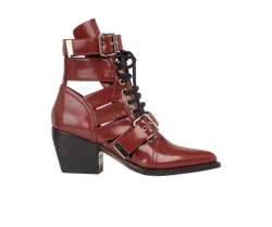 Chloe Slit Boots, Leather, Red, MII, UK3, 3*