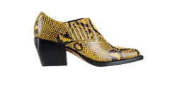 Chloe Snake Print Ankle Boots, Leather, Yellow, UK 3.5, 3*