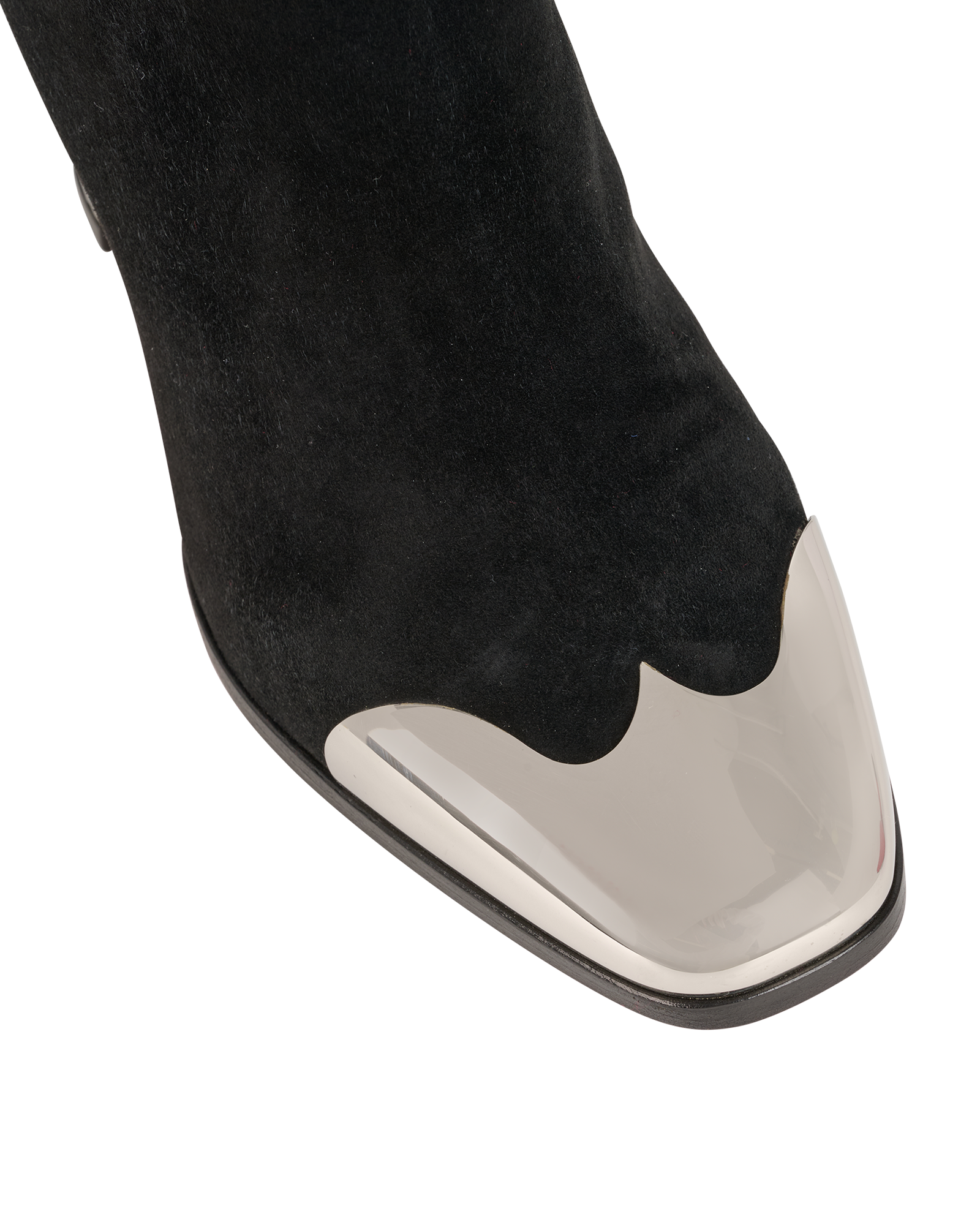 Christian Louboutin Chelita Wingtip Ankle Boot, &pound;320, Shoes, Black/Silver, Leather/Suede, Other view