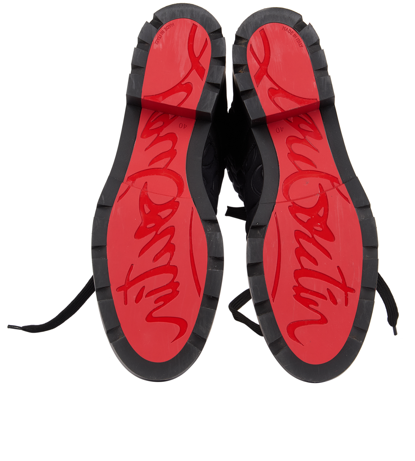 Christian Louboutin Pavleta Combat Boots, &pound;595, Shoes, Black, Nylon, Top view