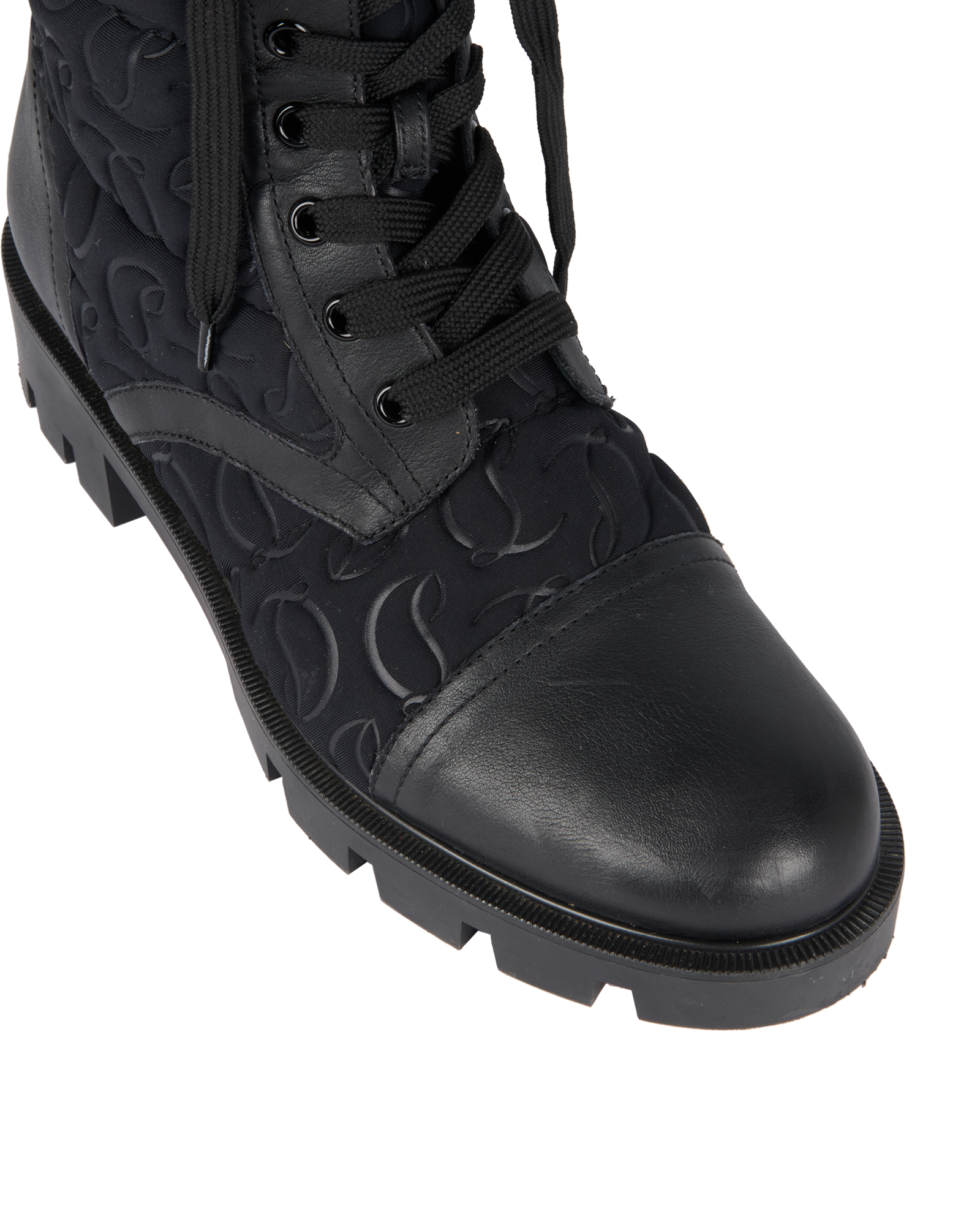 Christian Louboutin Pavleta Combat Boots, &pound;595, Shoes, Black, Nylon, Other view