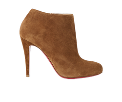 Christian Louboutin Belle 100 Ankle Boots, Suede, Tan, UK7.5, B/DB, 3*