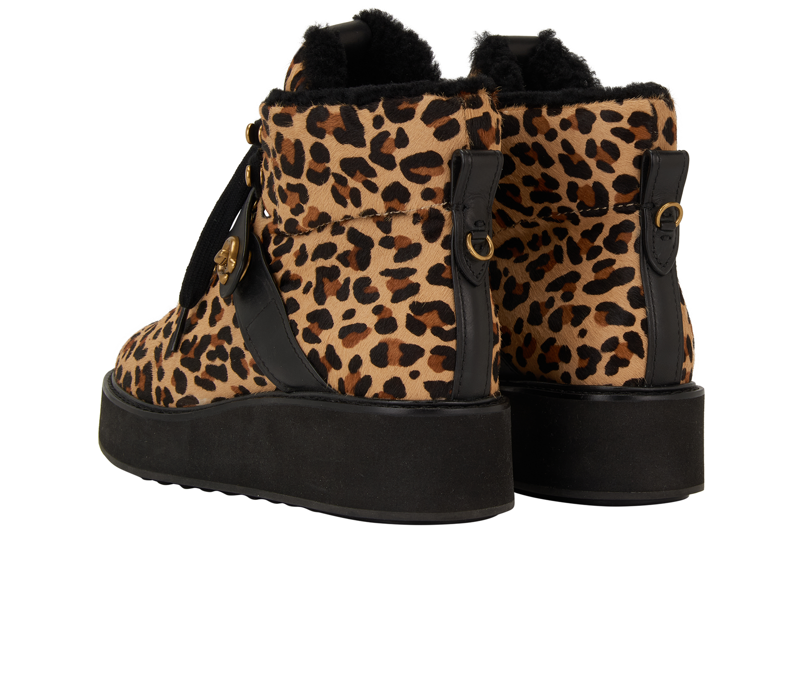 Coach Urban Hiker Boots, &pound;90, Shoes, Beige/Brown, Pony / Calfhair, Back view