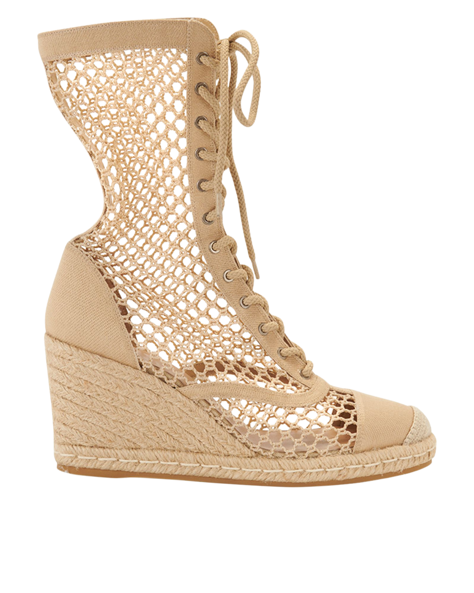 Christian Dior Net Espadrille Lace-Up Boots, Boots Designer