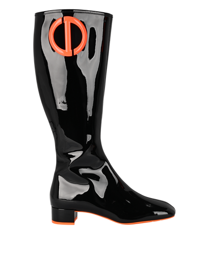 Christian Dior Idole High Boots, £250, Shoes, Black/Orange, Patent Leather, Front view