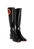 Christian Dior Idole High Boots, £250, Shoes, Black/Orange, Patent Leather, Side view