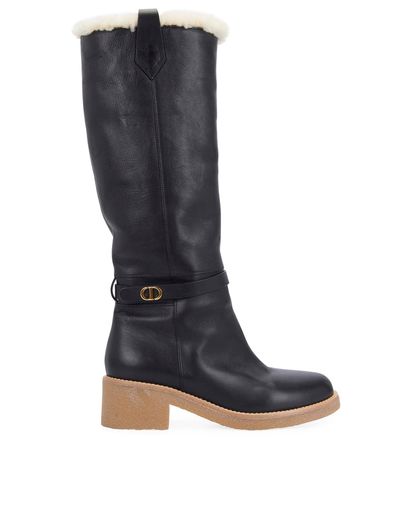 Christian Dior Fur Lined Boots, front view