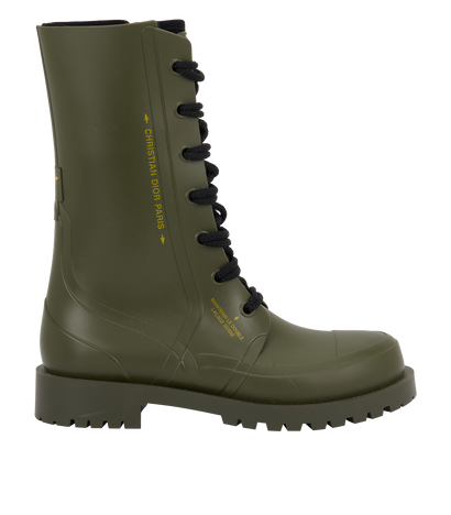 Christian Dior Diorcamp Boots, £495, Shoes, Green, Rubber, Front view