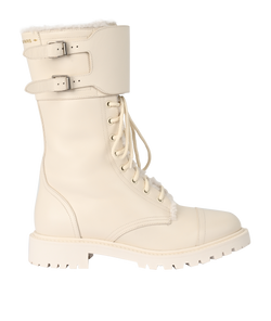 Christian Dior D-Strap Boot, Leather, Off White, UK7, DB/B, 4*