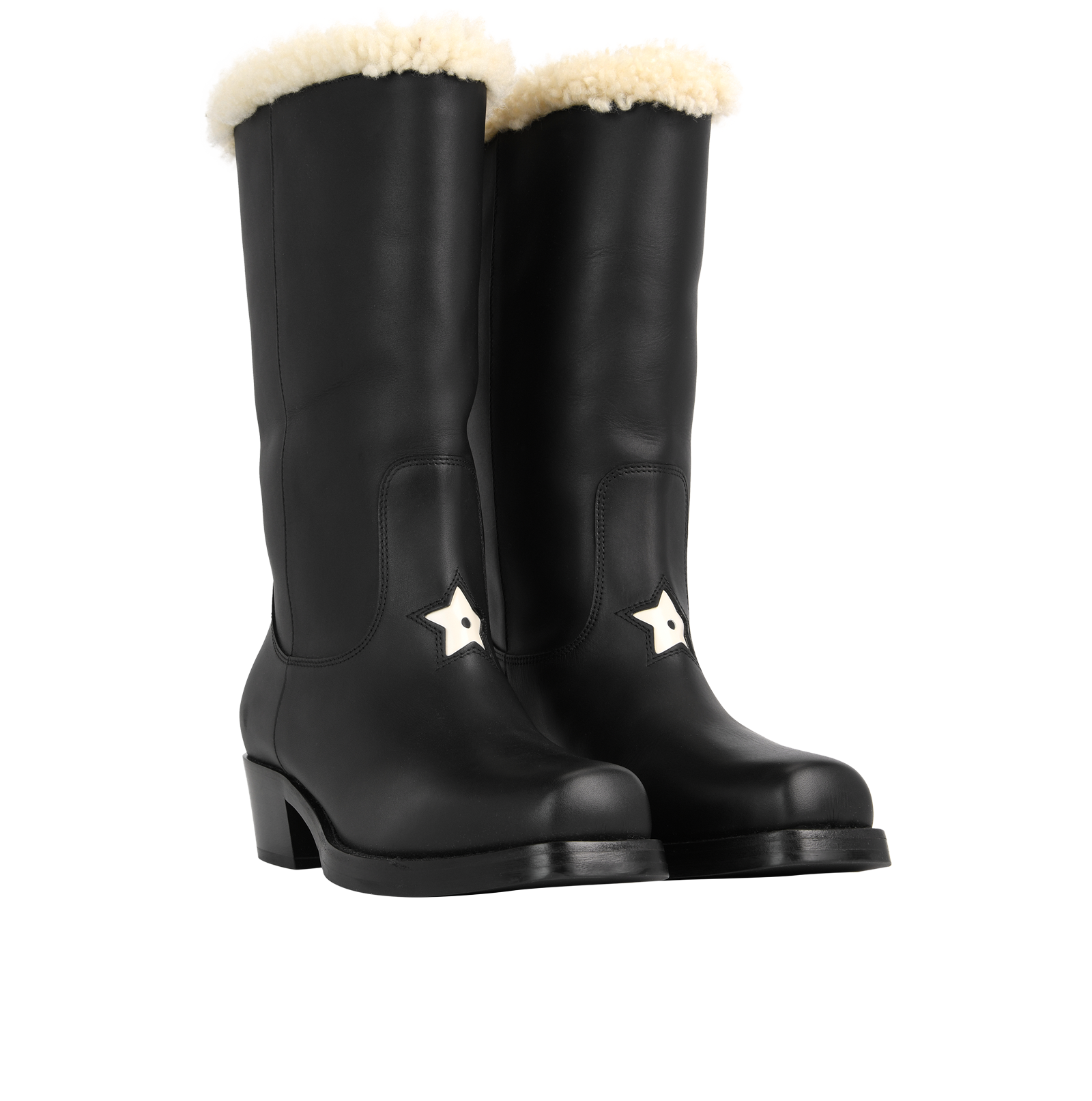 Christian Dior Western Boots, &pound;450, Shoes, Black, Leather/Shearling, Side view