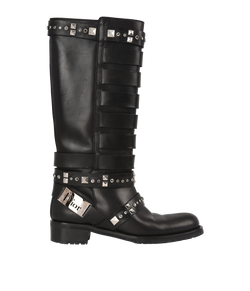 Christian Dior Vintage Biker Boots, Leather, Black, UK6, 3*