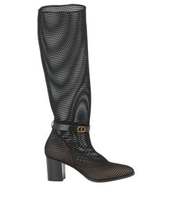 Christian Dior Mesh Boots, Leather, Black, UK 4, DB, 3*