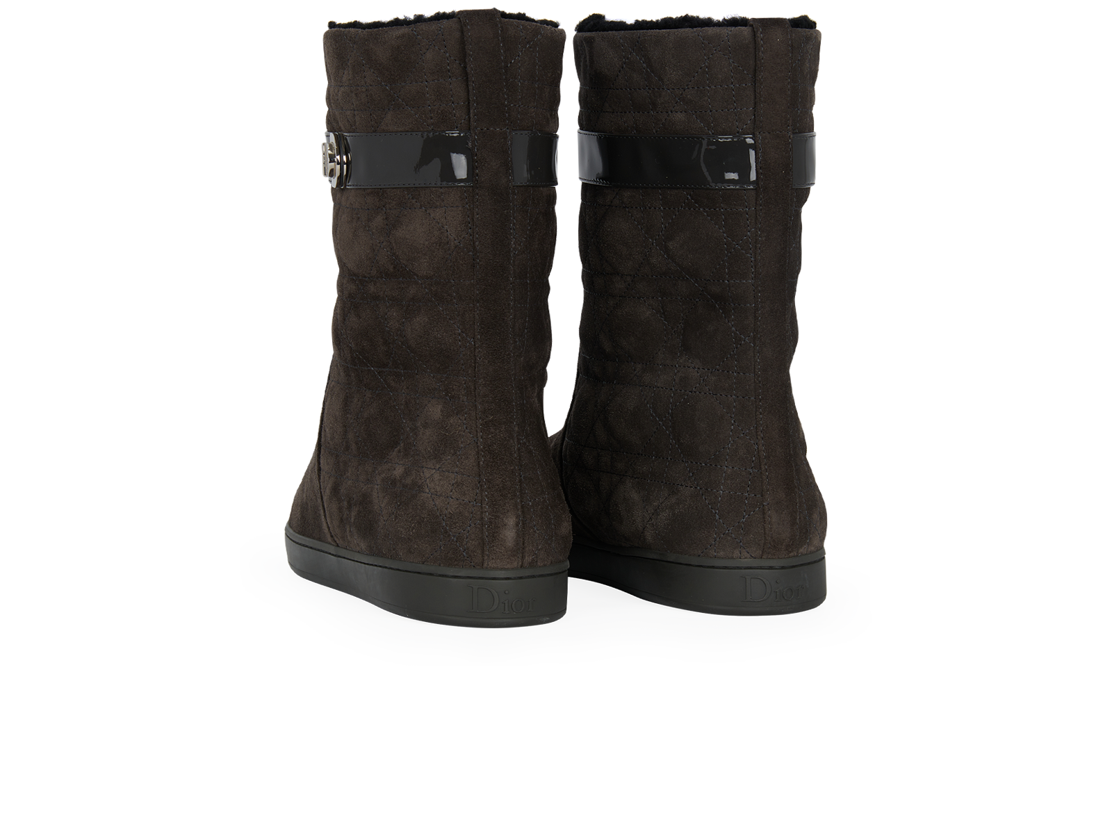 Christian Dior Cannage Boots, &pound;250, Shoes, Brown, Shearling/Suede, Back view