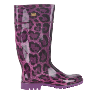 Dolce & Gabbana Animalier Rain Boots, front view