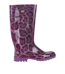 Dolce & Gabbana Animalier Rain Boots, Rubber, Purple, UK8, 3*