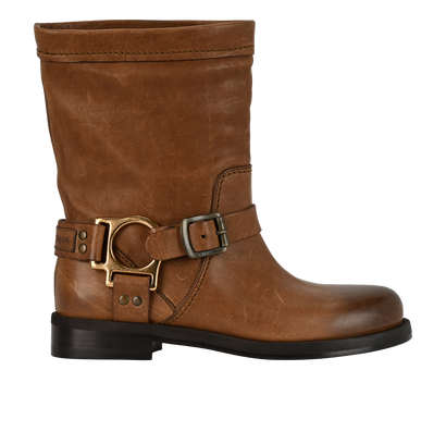 Dolce & Gabbana Buckle Boots, £320, Shoes, Brown, Leather, Front view