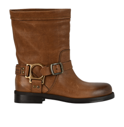 Dolce & Gabbana Buckle Boots, Leather, Brown, UK4, DB/B, 3*