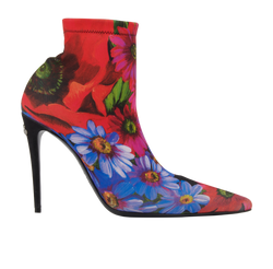 Dolce & Gabbana Floral Ankle Boots, Fabric, Multi, UK4, 3*