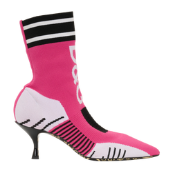 Dolce & Gabbana Sock Boots, Fabric, Pink/Black, UK5,  2*