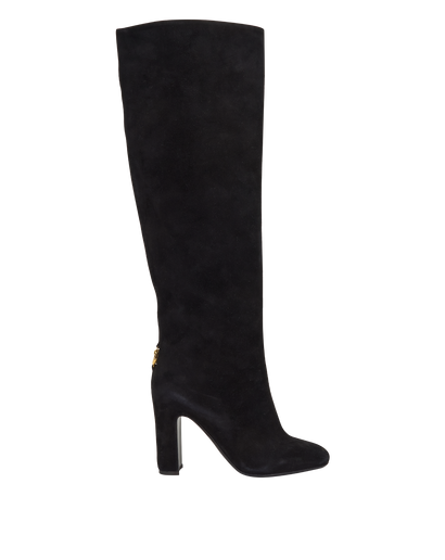 Dolce & Gabbana Knee High Boots, &pound;450, Shoes, Black, Suede, Front view
