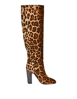 Dolce & Gabbana Leopard Print Boots, Pony Hair, Brown, UK 8, DB/B,  3*