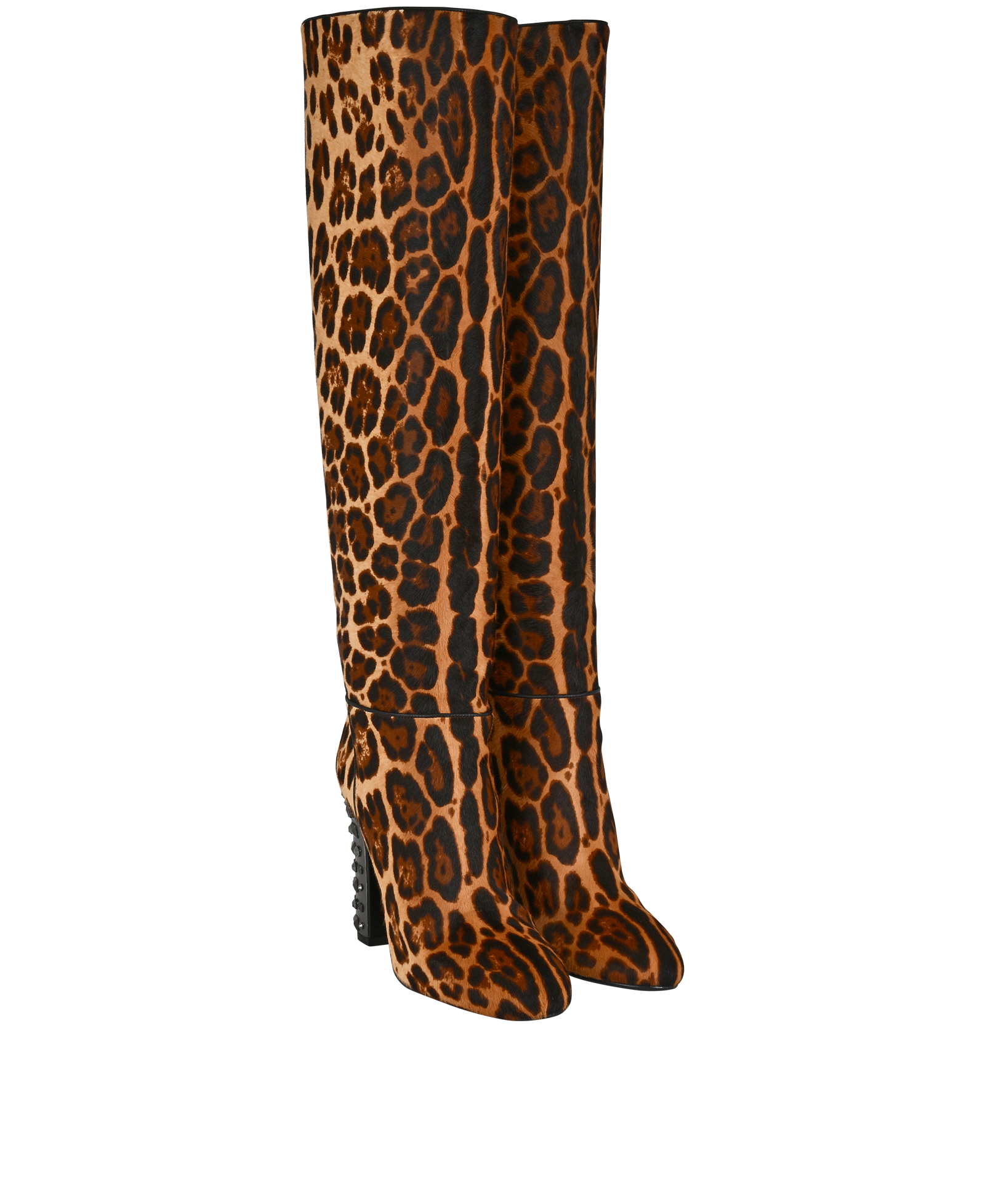 Dolce & Gabbana Leopard Print Boots, &pound;350, Shoes, Brown, Pony / Calfhair, Side view