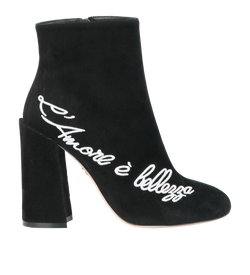 Dolce & Gabbana L'Amore E' Bellezza Ankle Boots, Suede, Black, UK5, 3*