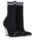 Fendi Knitted Heeled Ankle Boots, side view