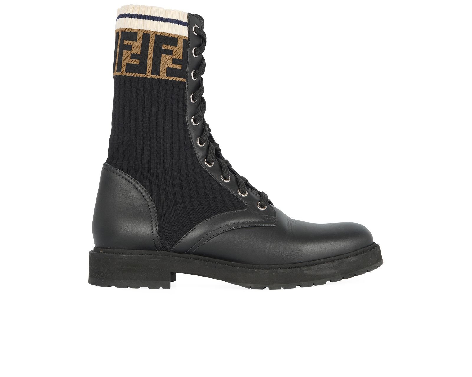 Fendi rockoko sale combat boots