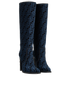 Fendi Jacquard Boots, £595, Shoes, Blue, Velvet, Side view