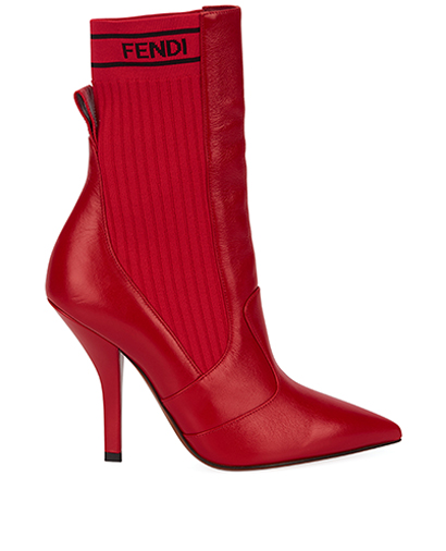 Fendi Ribbed Stretch Knit Boots, front view