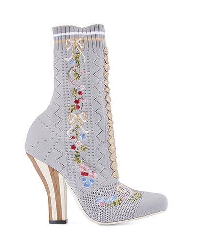 Fendi Embroidered Sock Boots, front view
