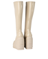 Fendi Knee High Wedge Boots, £295, Shoes, Cream, Patent Leather, Back view