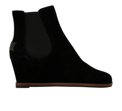 Fendi Wedge Ankle Boots, &pound;120, Shoes, Black, Suede, Front view