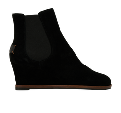 Fendi Wedge Ankle Boots, Suede, Black, UK6, 3*