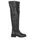 Ganni Square-toe Faded Leather Over The Knee Boots, front view