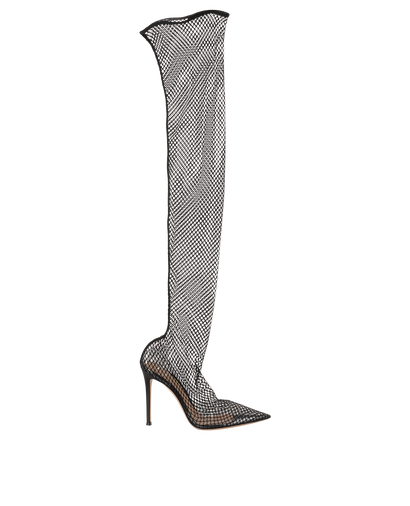 Gianvito Rossi Over Knee Stocking Boots, £250, Shoes, Black, Polyester (Polymer), Front view