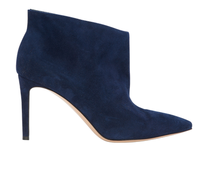 Gianvito Rossi Punity Ankle Booties, &pound;80, Shoes, Navy, Suede, Front view