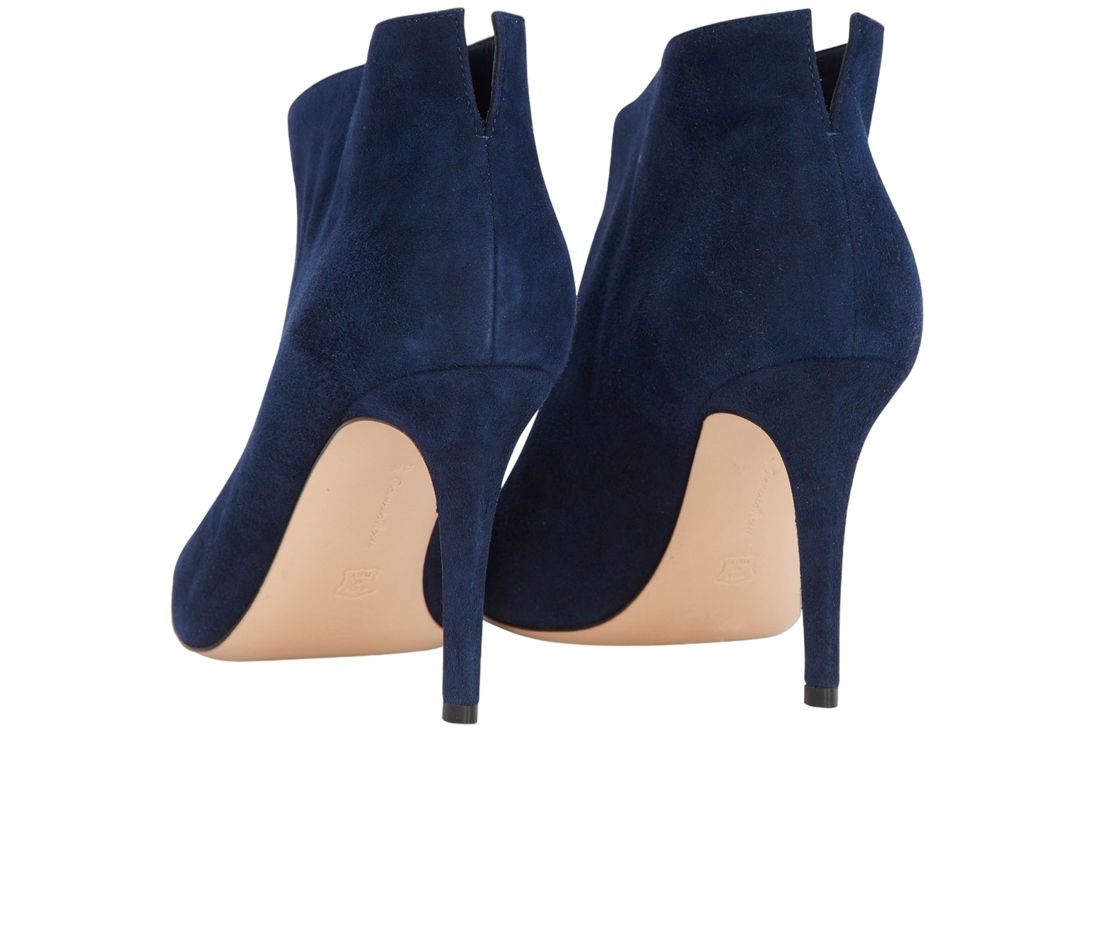 Gianvito Rossi Punity Ankle Booties, &pound;80, Shoes, Navy, Suede, Back view
