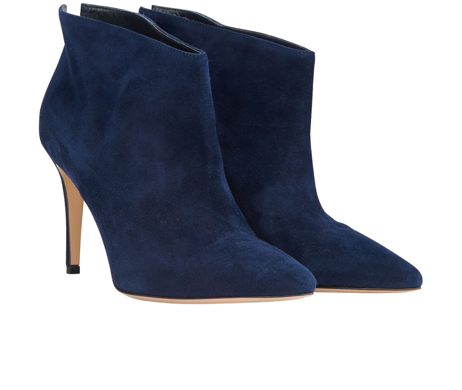 Gianvito Rossi Punity Ankle Booties, &pound;80, Shoes, Navy, Suede, Side view