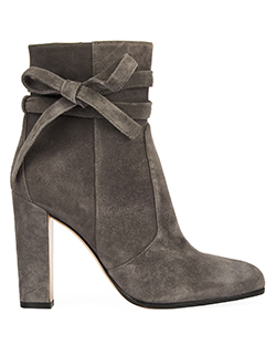 Gianvito Rossi Tie Ankle Boots, Suede, Grey, DB, B, UK 3.5